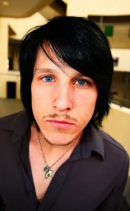 man with deep blue eyes